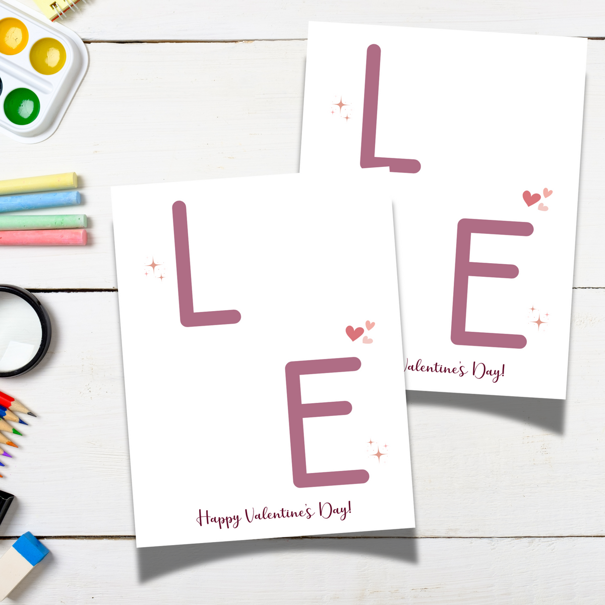 Valentines Day Handprint Holiday Crafts Printable, DIY Love Art for Ki ...