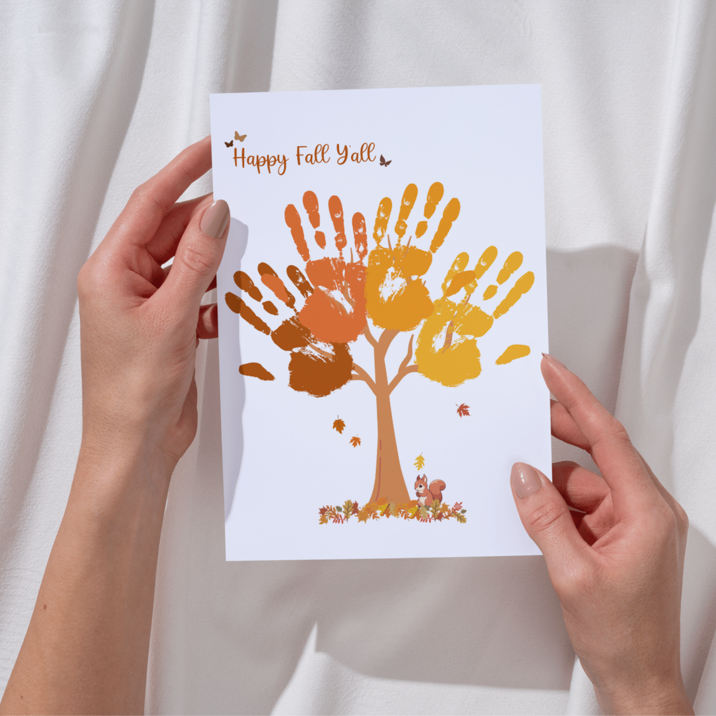 Happy Fall Y'all Handprint Crafts, DIY Autumn Art Activity for Kids