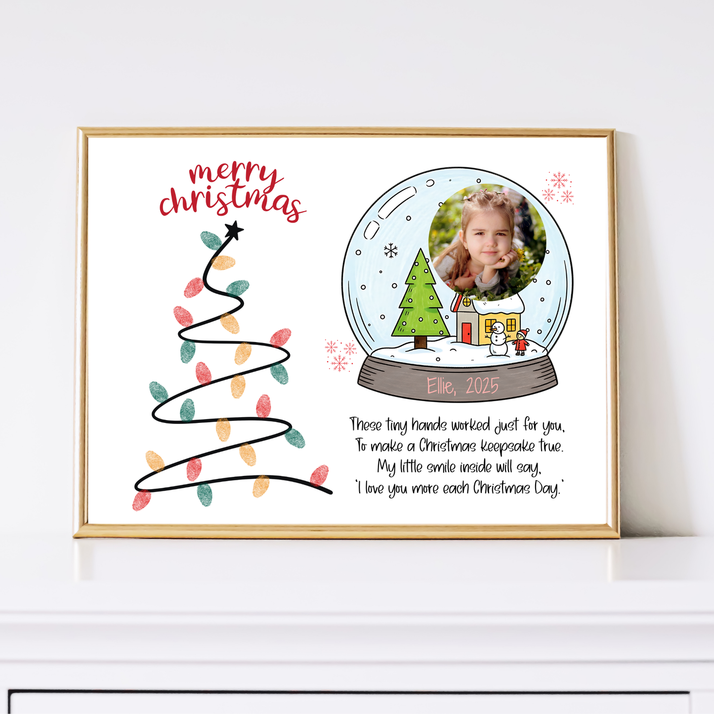 Christmas Poem Fingerprint Photo Craft Kids Printable