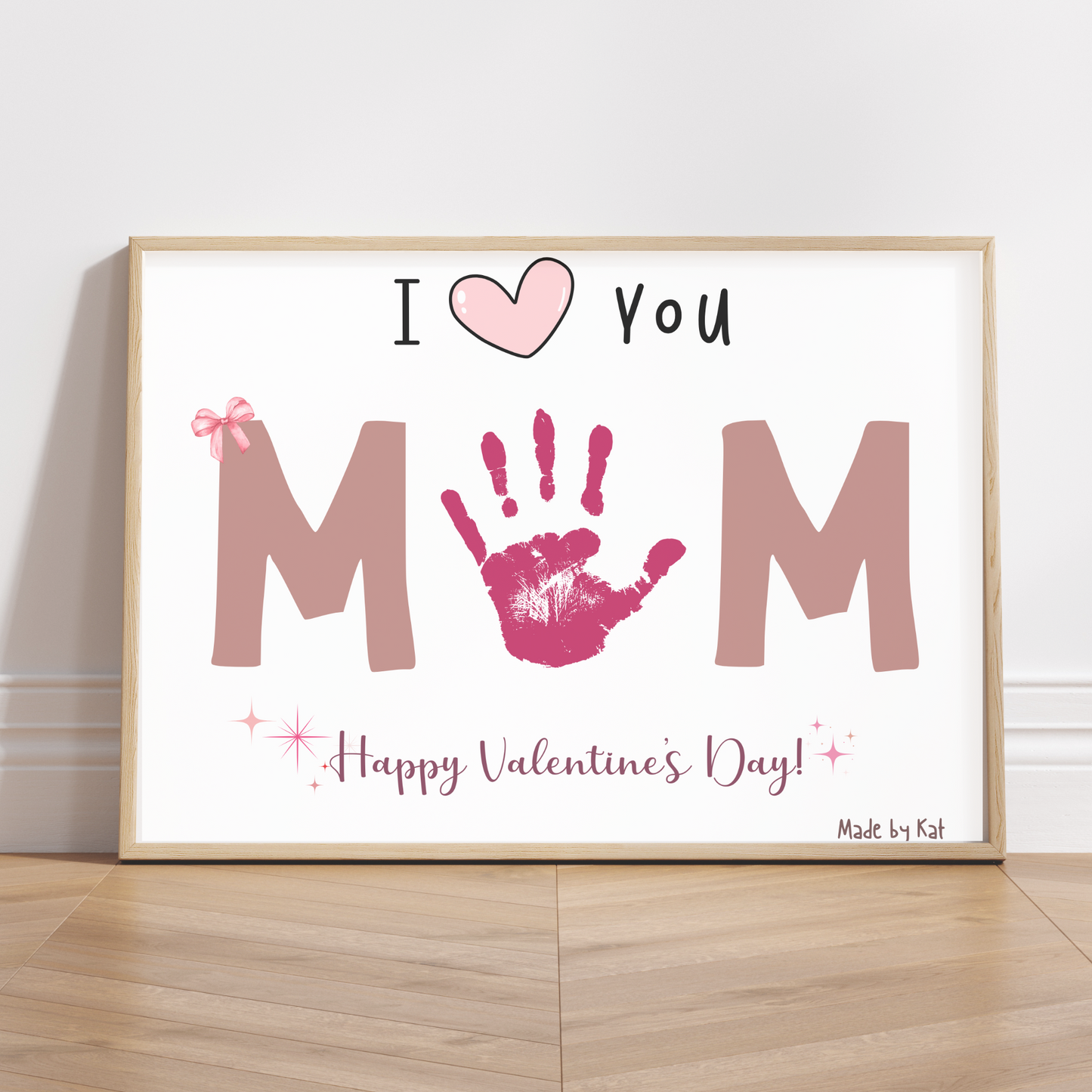 Valentines Day Handprint Holiday Crafts Printable Gift Cute DIY Mom Art for Kids Daycare Preschool Activity