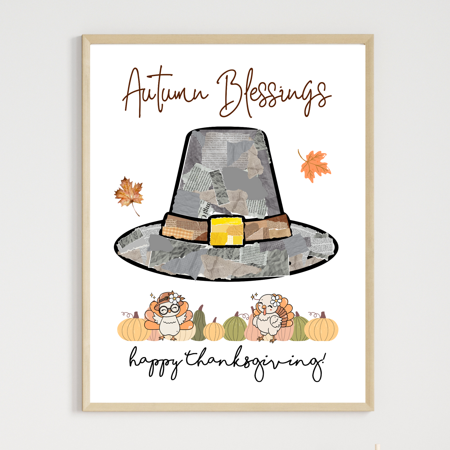 Happy Thanksgiving Craft for Kids Printable Autumn Art