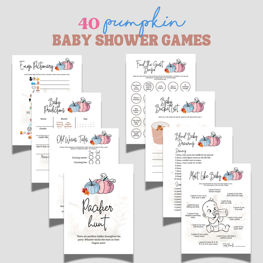 Little Pumpkin Baby Shower Games Fall Party Printable