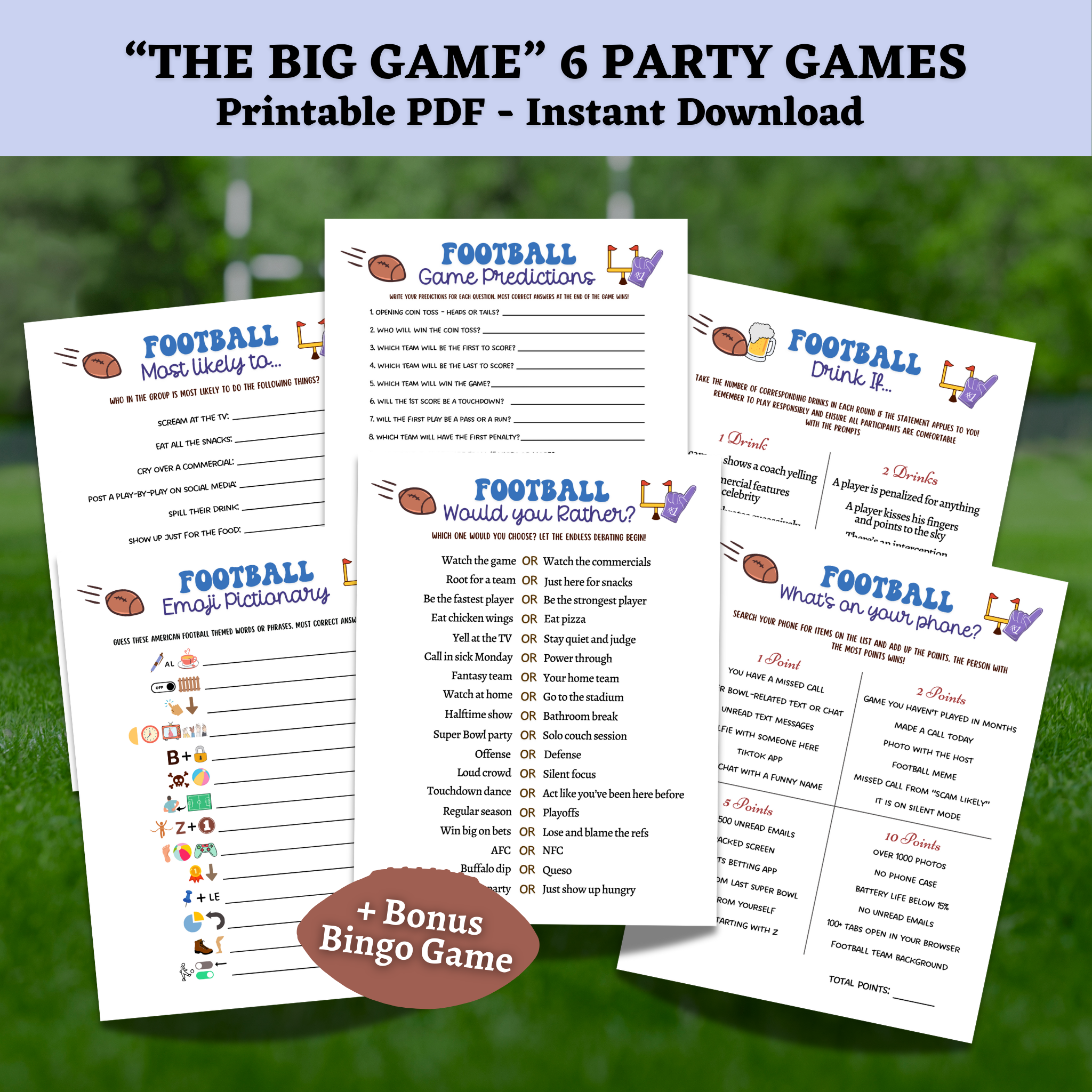 football party games printable 2026 family activity – scribbled llc