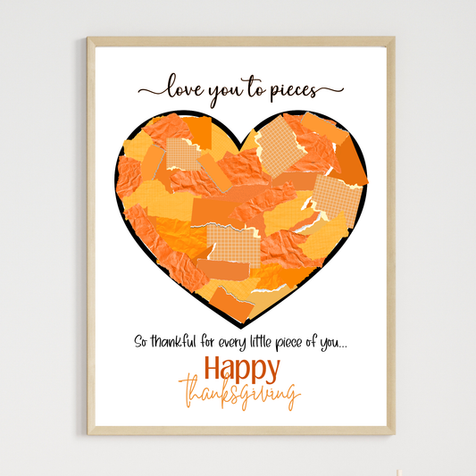 Thanksgiving Torn Paper Craft Printable Kids Fall DIY Art