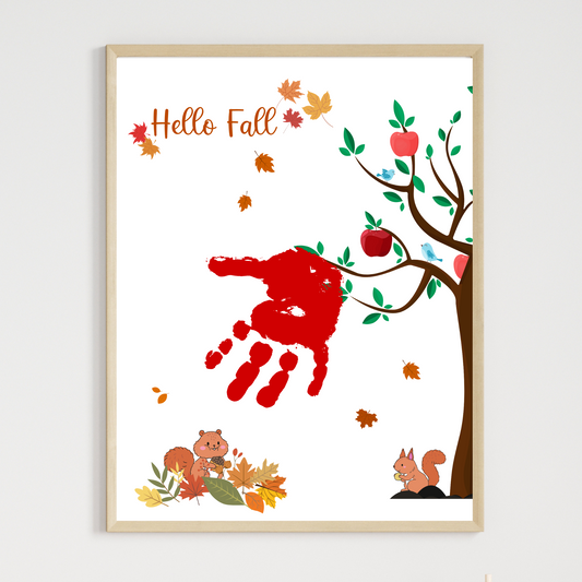 Hello Fall Handprint Crafts, DIY Autumn Art Activity for Kids