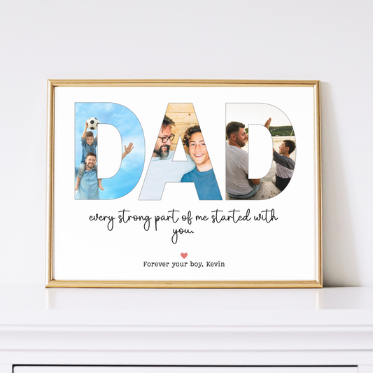 Custom Dad Photo Collage Printable, Personalized Gift for Daddy from Kids