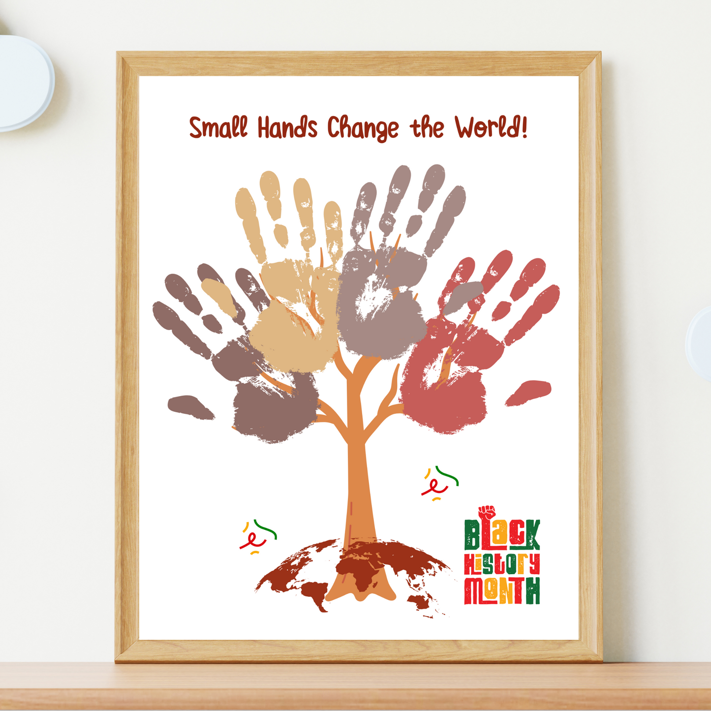 Small Hands Change the World Black History Month Handprint Craft Printable, DIY Art Kids Activity