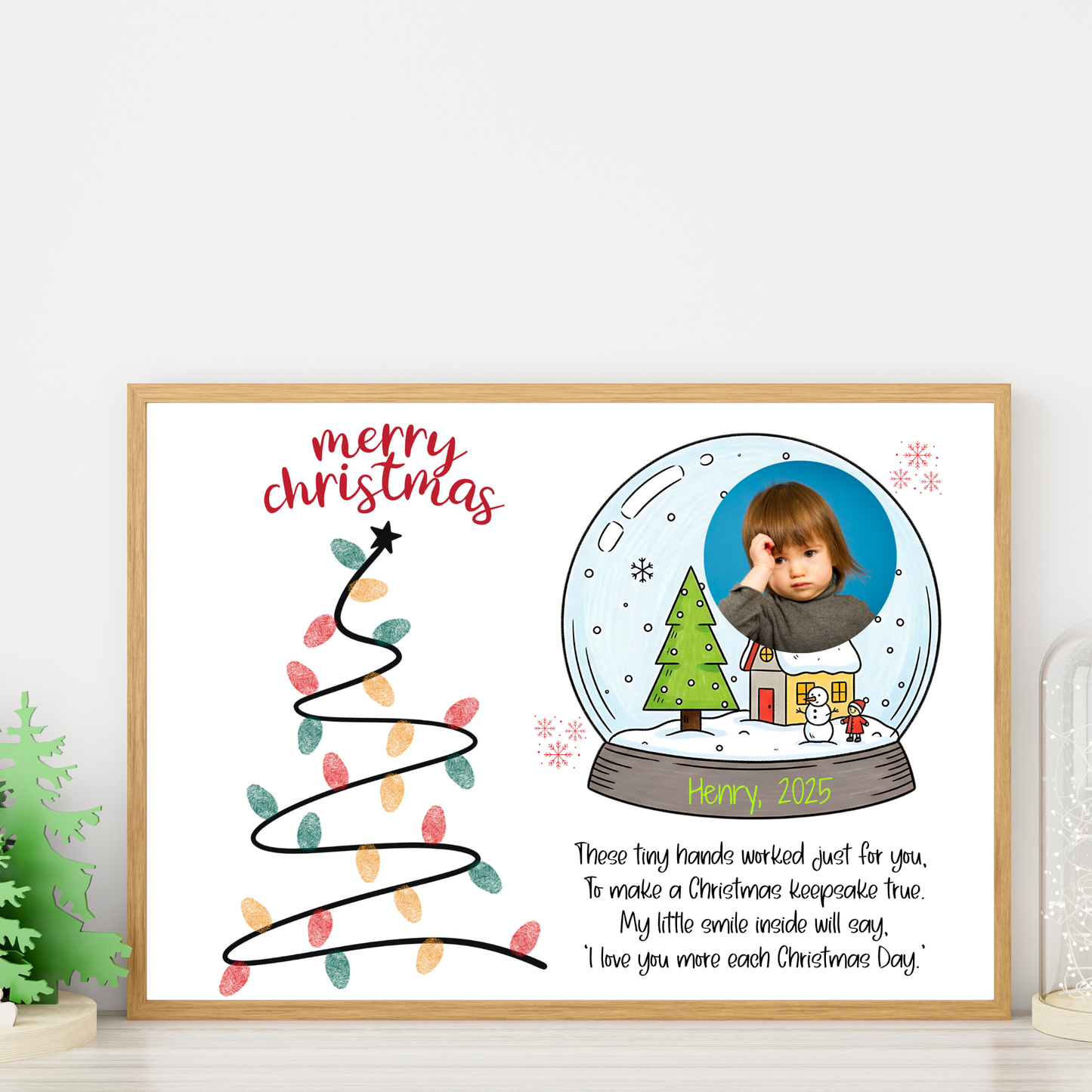 Christmas Poem Fingerprint Photo Craft Kids Printable