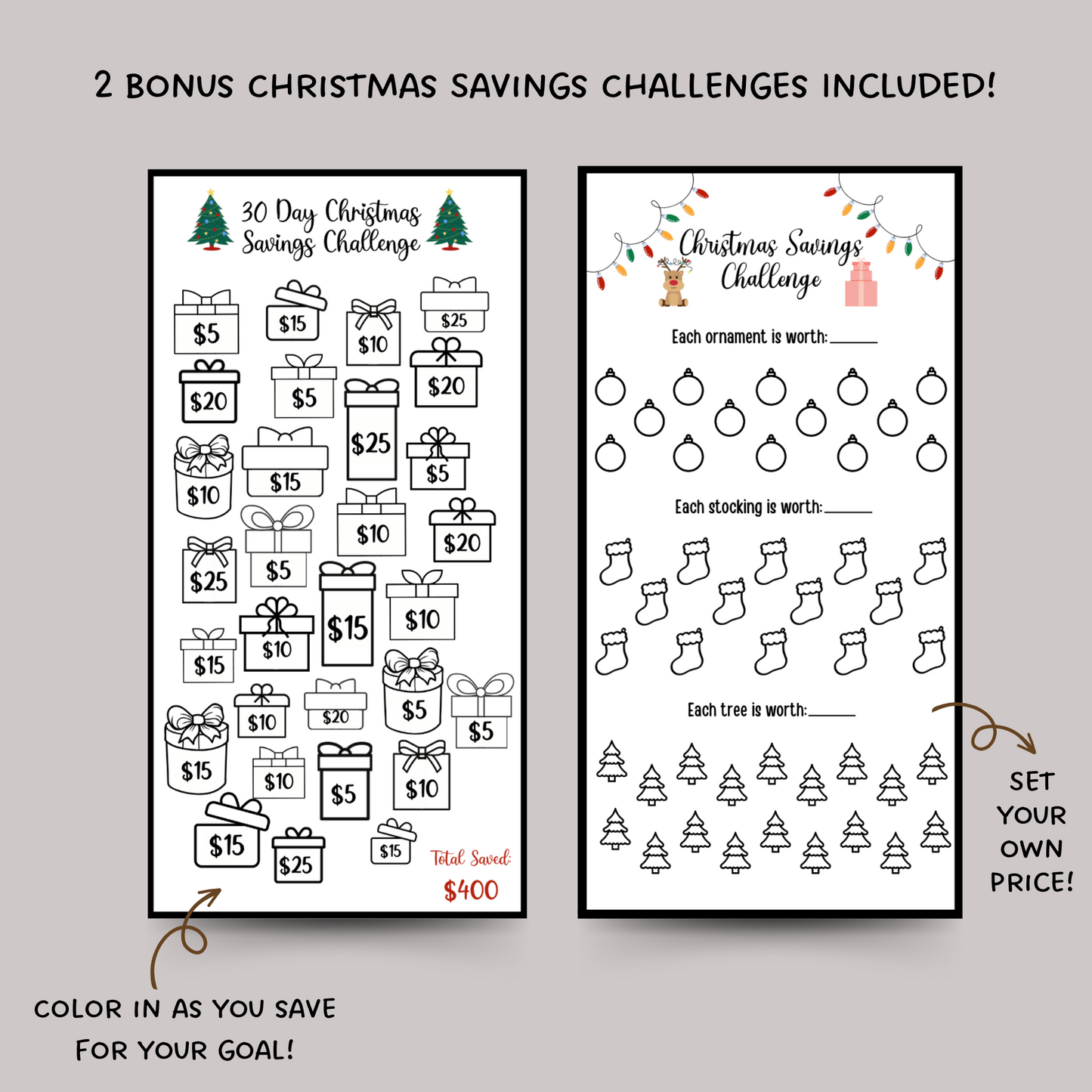 Mini Money Savings Challenge Tracker Printable, A6 Budget Binders Envelope Insert