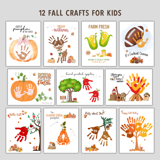 Fall Handprint Craft Bundle Printable Art for Kids