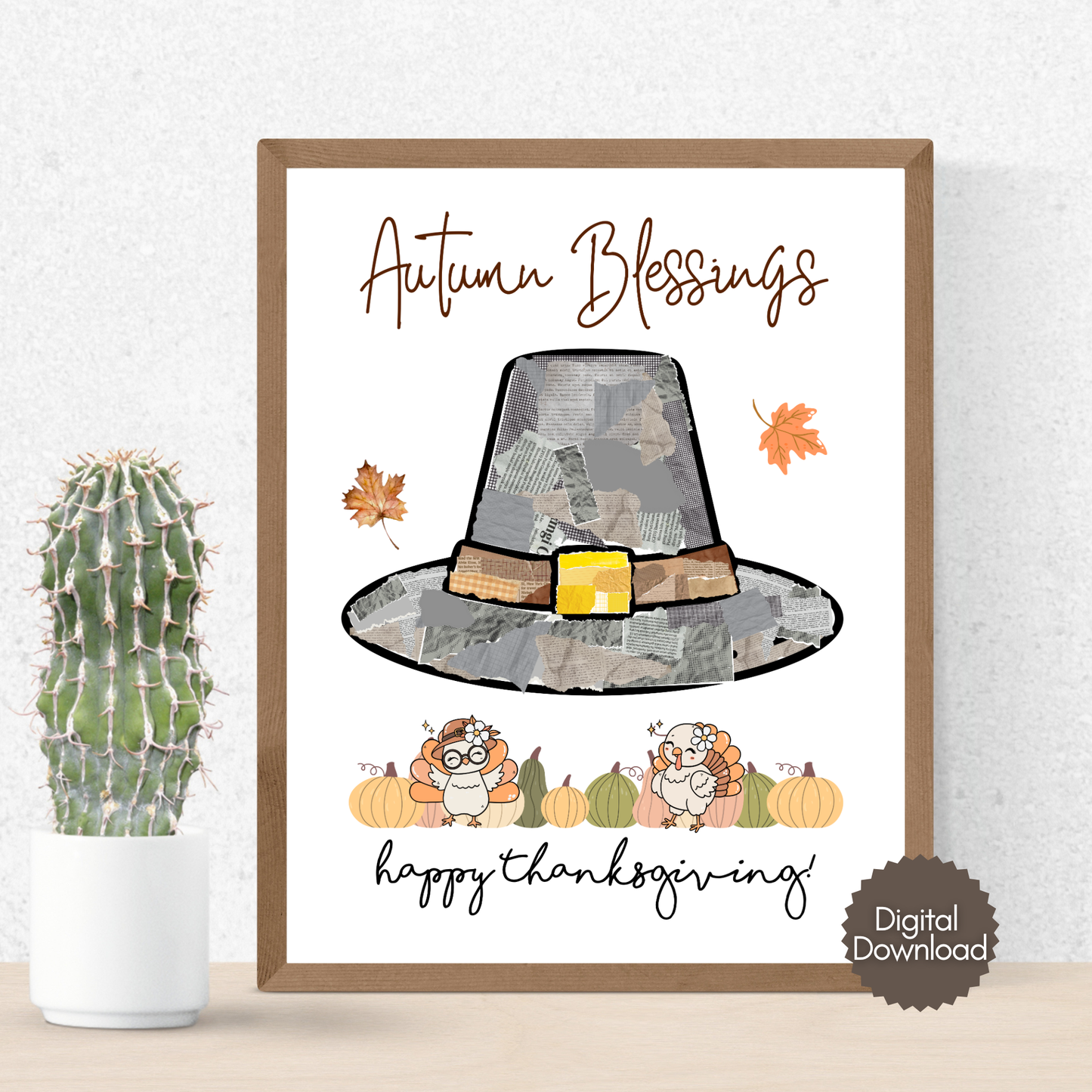 Happy Thanksgiving Craft for Kids Printable Autumn Art