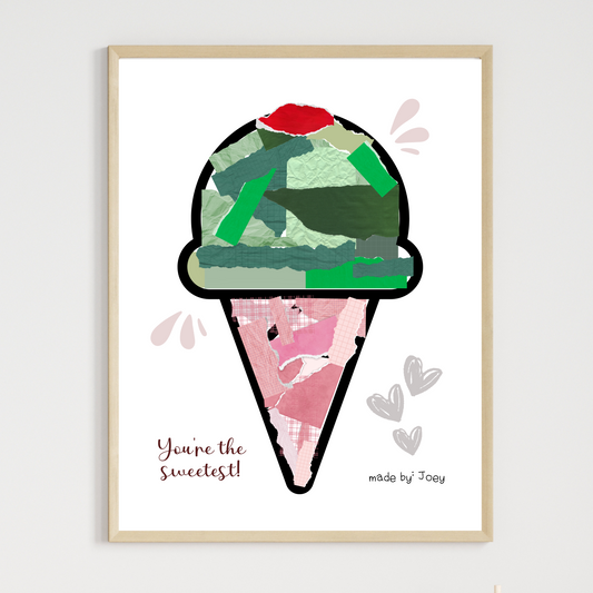 Summer Torn Paper Craft Printable, DIY Art for Kids Coloring Page Activity
