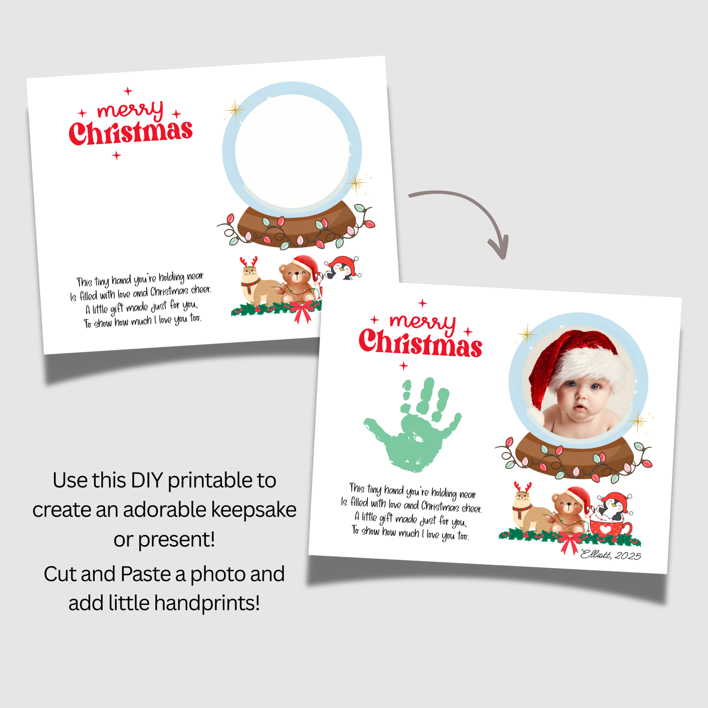 Christmas Poem Handprint Photo Craft Kids Printable