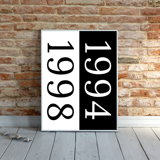 Custom Year Poster Printable, Personalized Gift For Couple