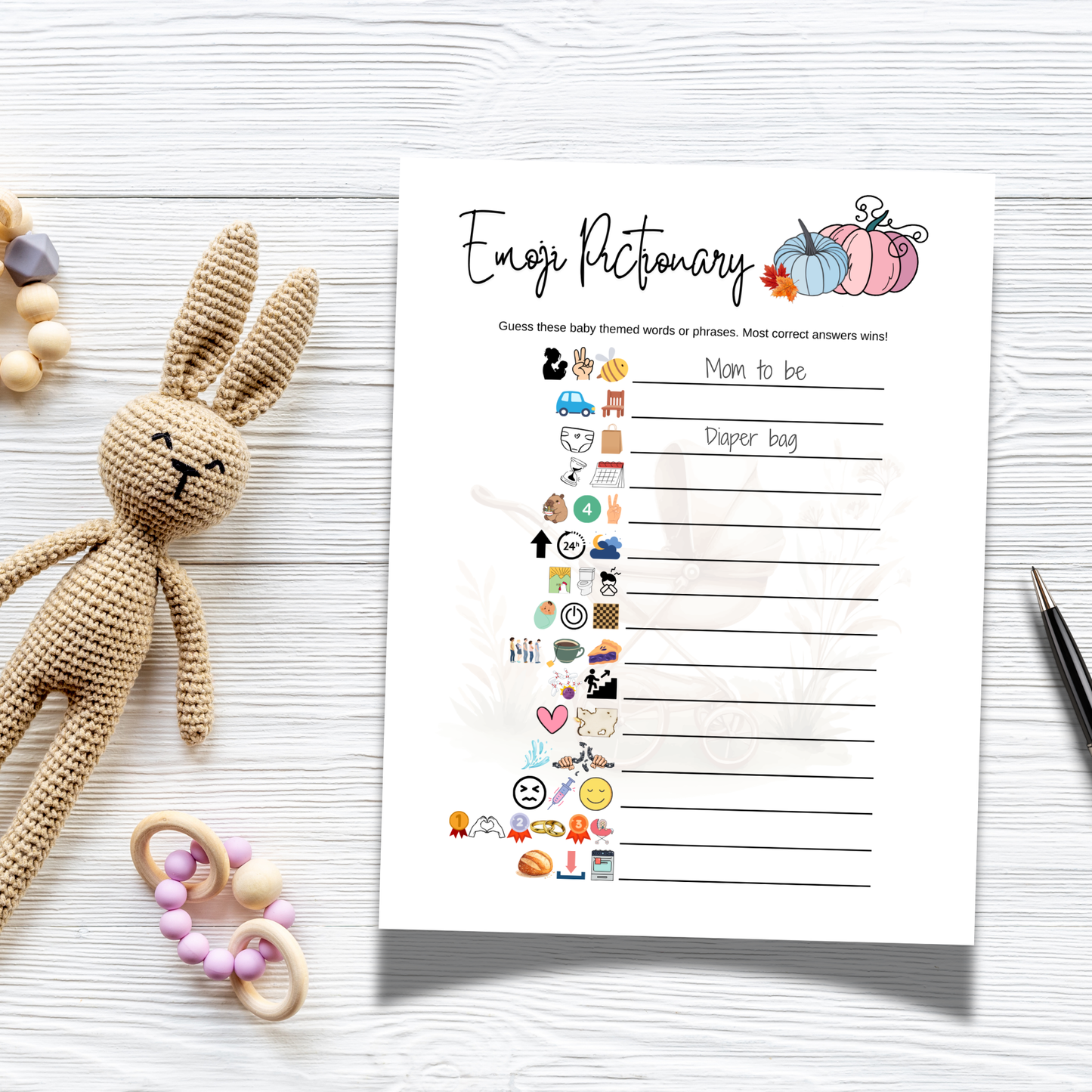 Little Pumpkin Baby Shower Games Fall Party Printable