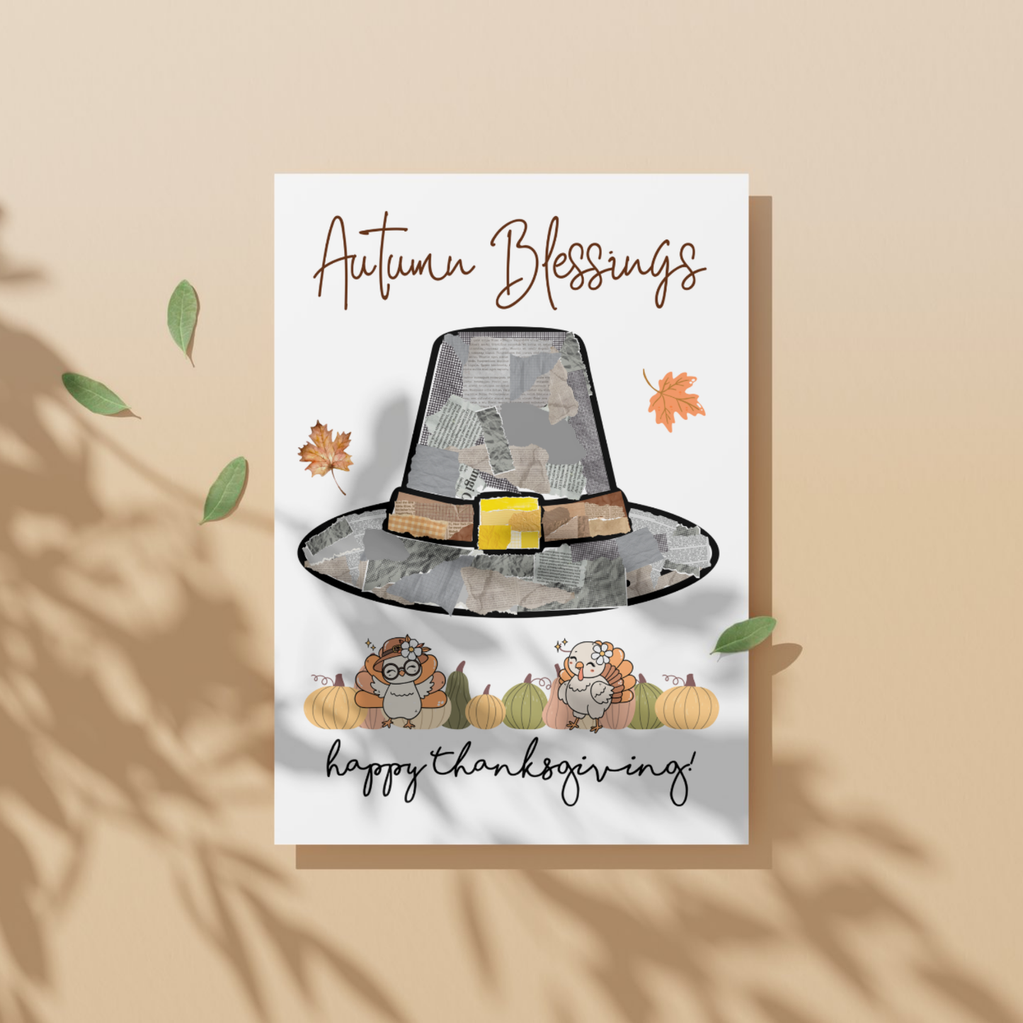 Happy Thanksgiving Craft for Kids Printable Autumn Art