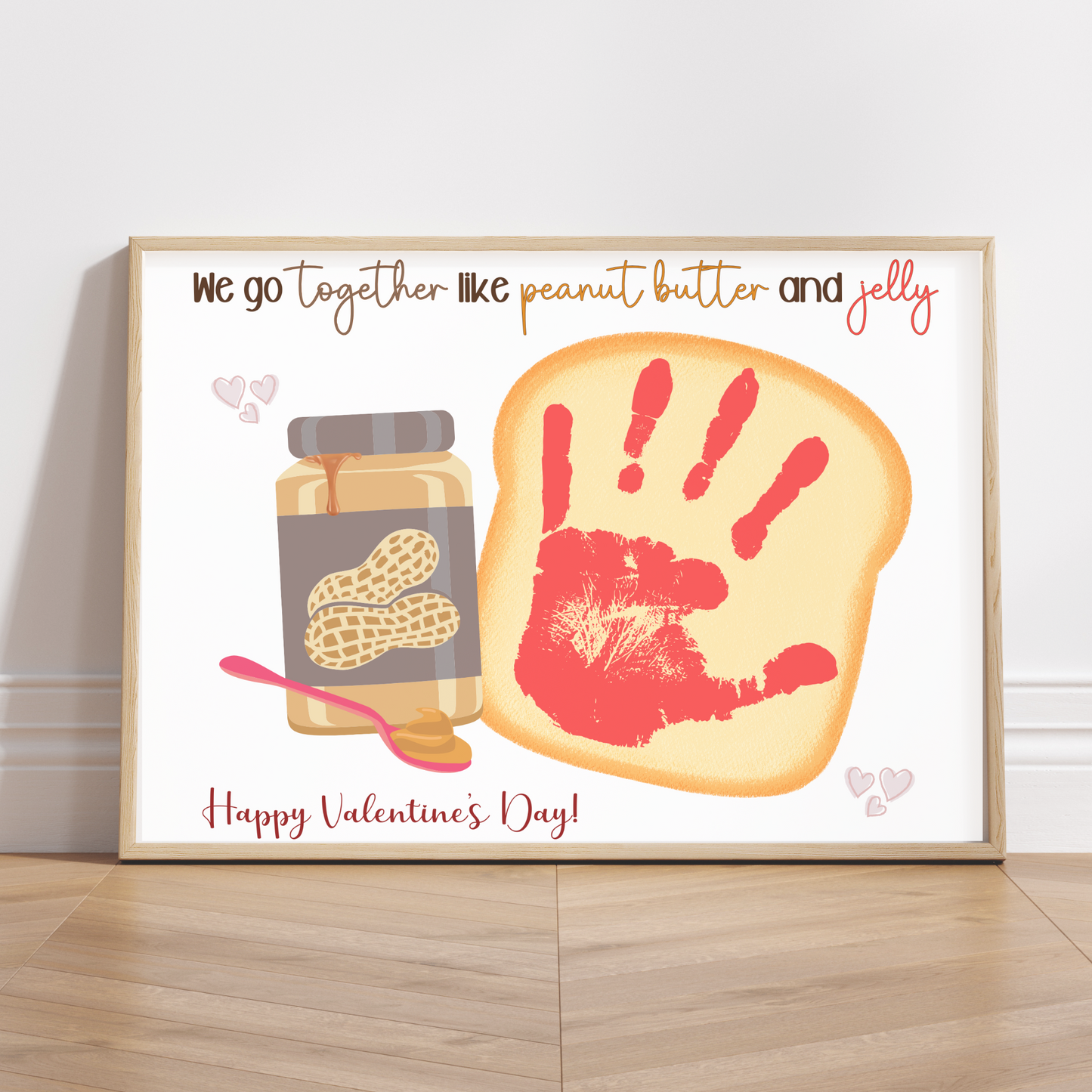 Valentines Day Handprint Holiday Crafts Printable, DIY Art for Kids Nursery Activity Daycare Preschool Homeschool Keepsake