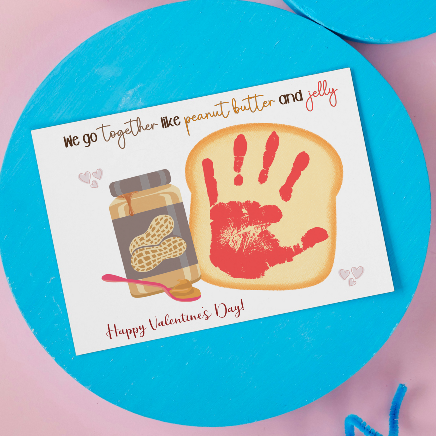 Valentines Day Handprint Holiday Crafts Printable, DIY Art for Kids Nursery Activity Daycare Preschool Homeschool Keepsake