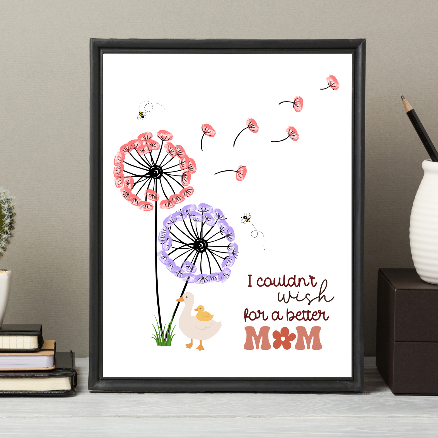 Mom Crafts for Kids Printable, Mothers Day DIY Handprint Footprint Hand Feet Art Activity Birthday Gift from Children Baby Toddler Wall Decor