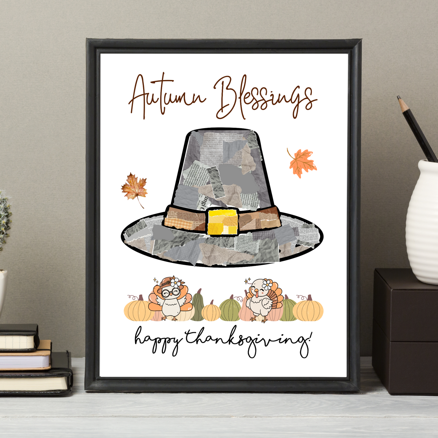 Happy Thanksgiving Craft for Kids Printable Autumn Art