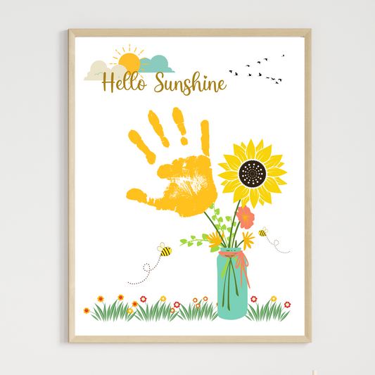 Hello Sunshine Summer Handprint Crafts, DIY Fall Art Activity for Kids