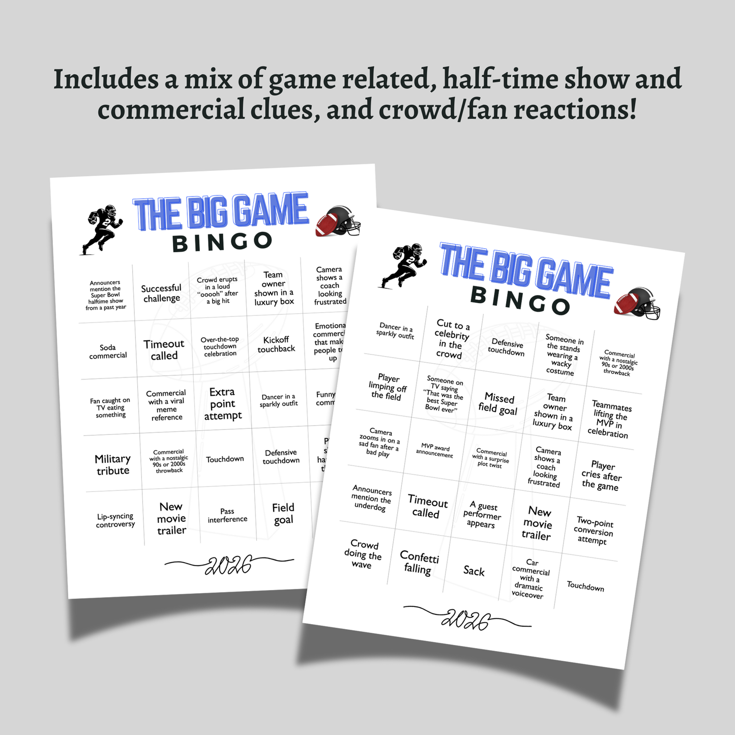 2026 football bingo big game family watch party – scribbled llc