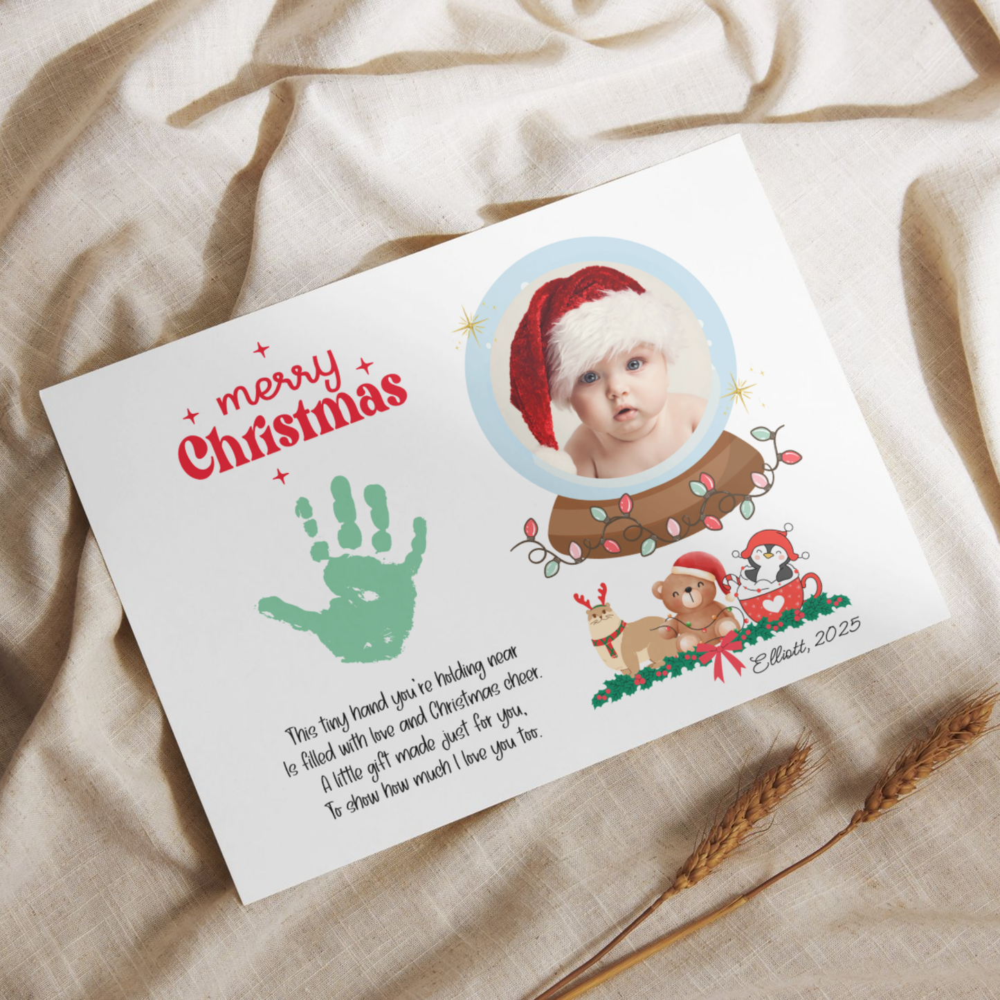 Christmas Poem Handprint Photo Craft Kids Printable
