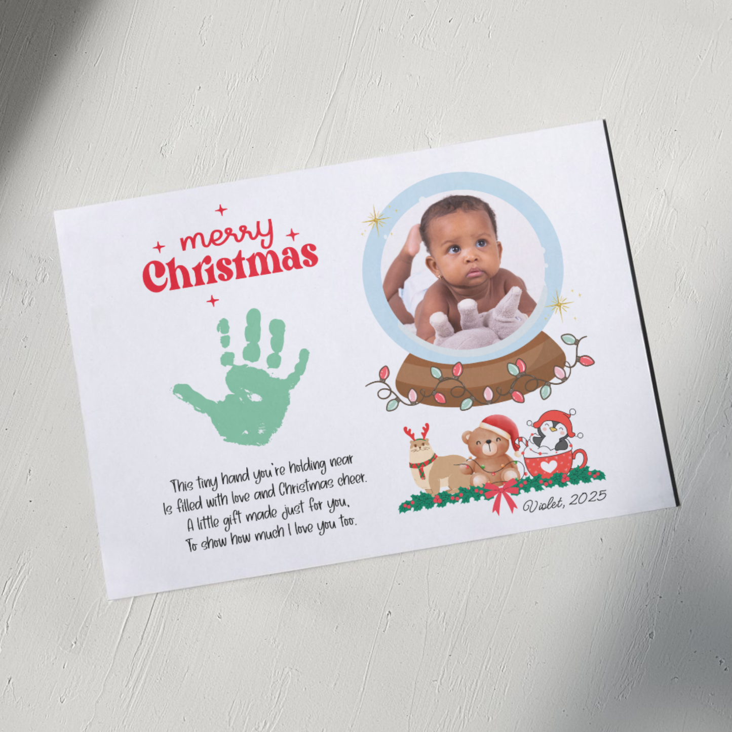 Christmas Poem Handprint Photo Craft Kids Printable