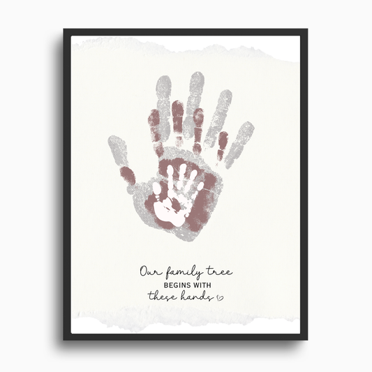 Family Handprint Craft Printable DIY Art Keepsake Mom Dad Baby Kids Activity
