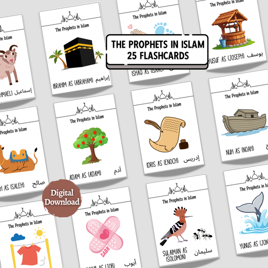 25 Prophets in Islam Flashcards for Kids