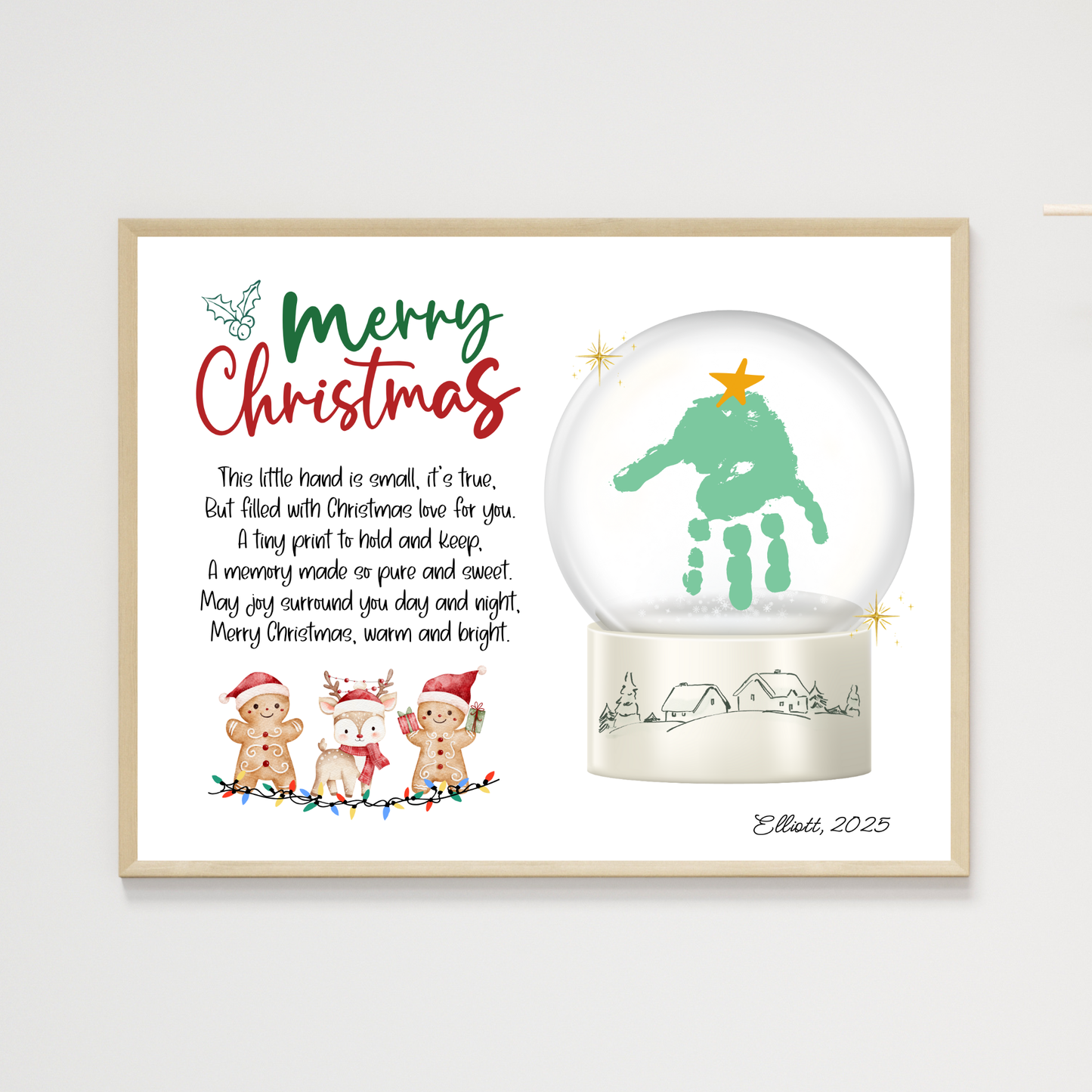 Christmas Handprint Craft Poem Kids Printable