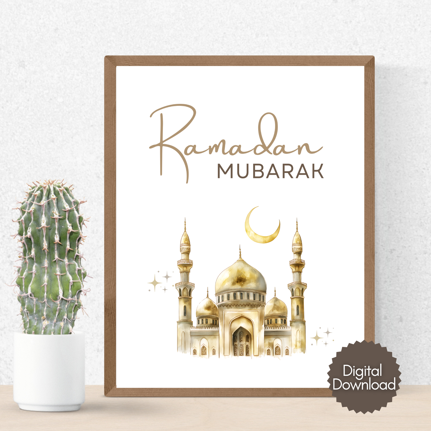 Ramadan Mubarak Mosque Wall Art Printable