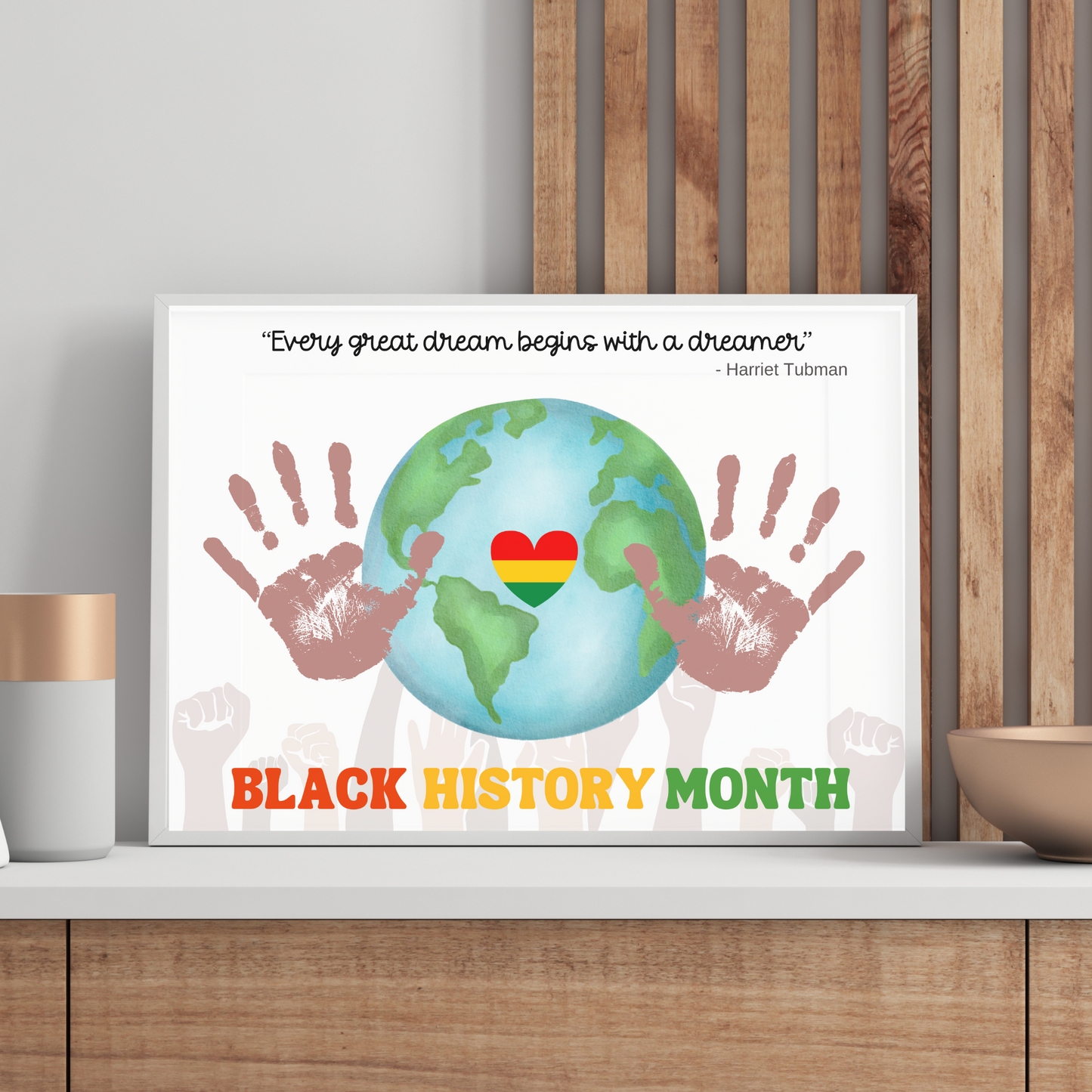 Black History Month Handprint Craft Printable PDF DIY Art Kids Activity Keepsake Template