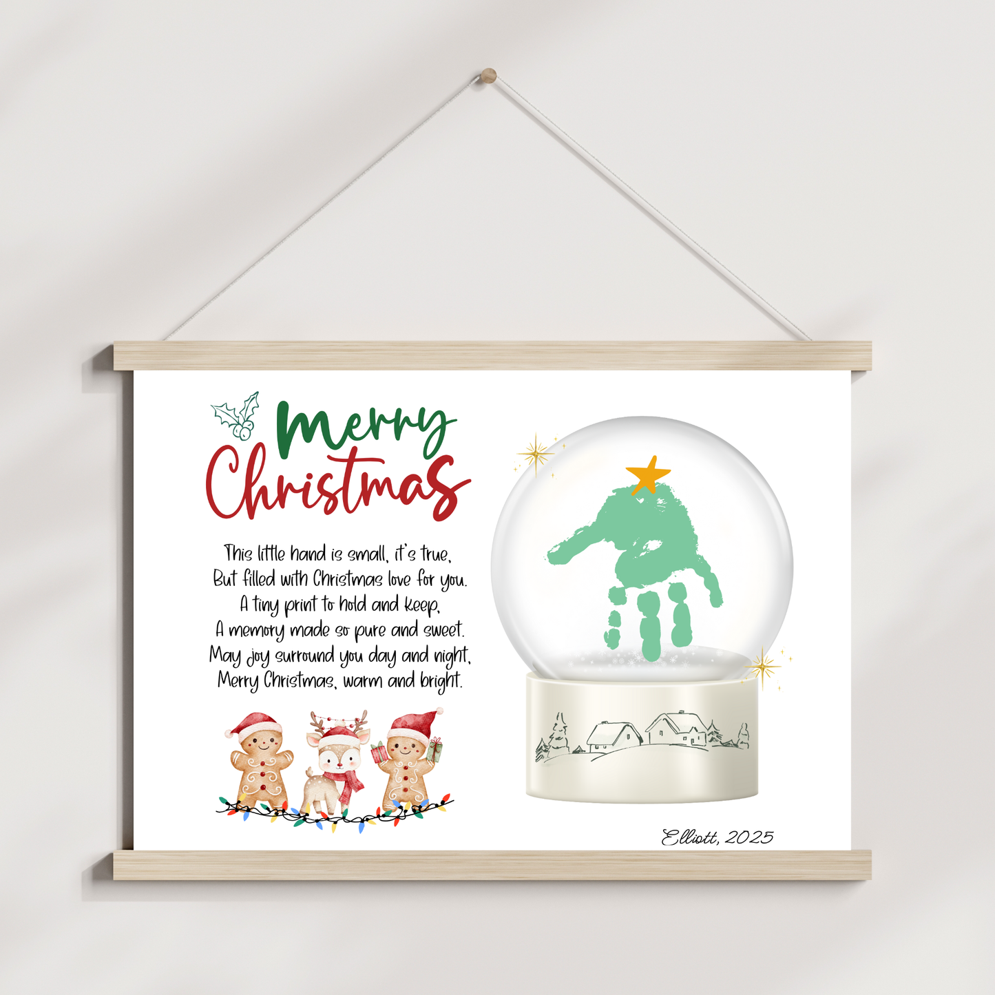 Christmas Handprint Craft Poem Kids Printable