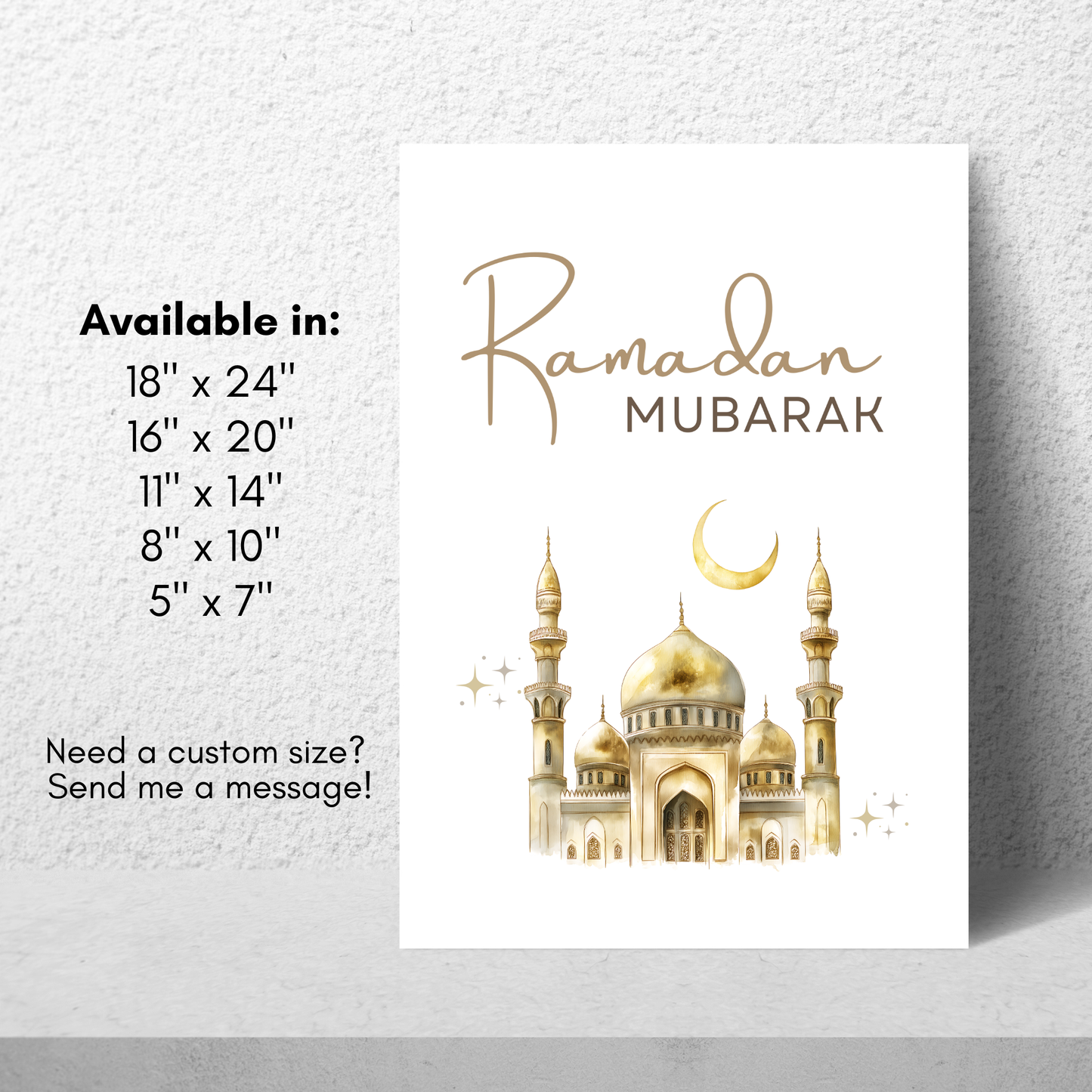 Ramadan Mubarak Mosque Wall Art Printable