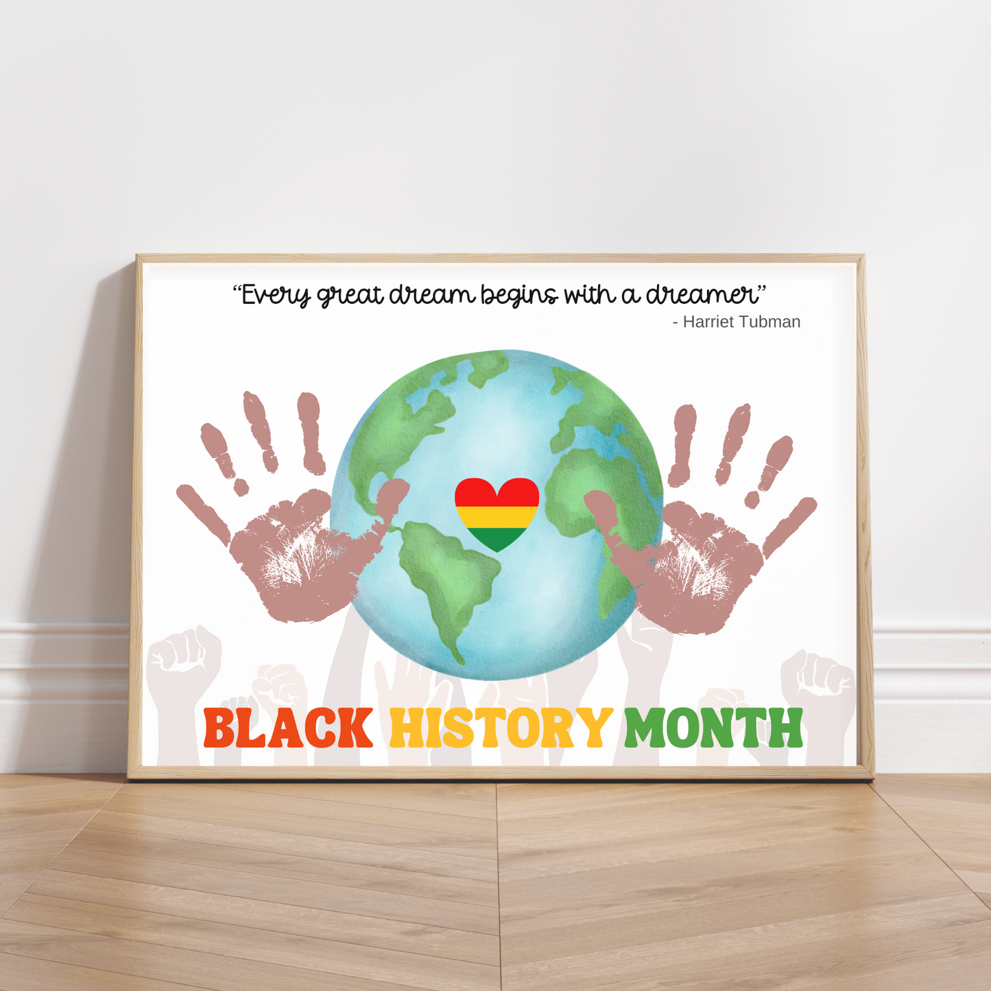 Black History Month Handprint Craft Printable PDF DIY Art Kids Activity Keepsake Template