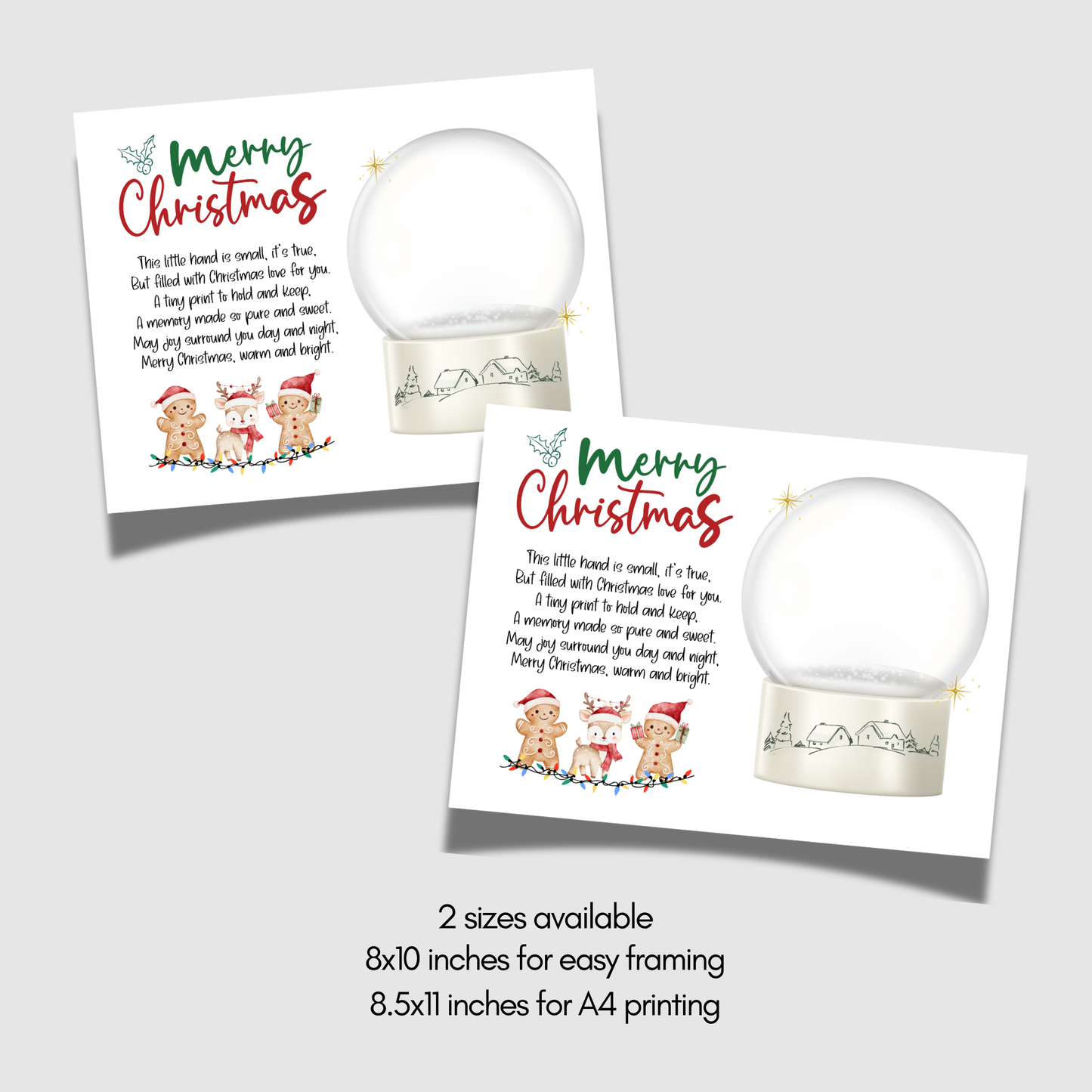 Christmas Handprint Craft Poem Kids Printable