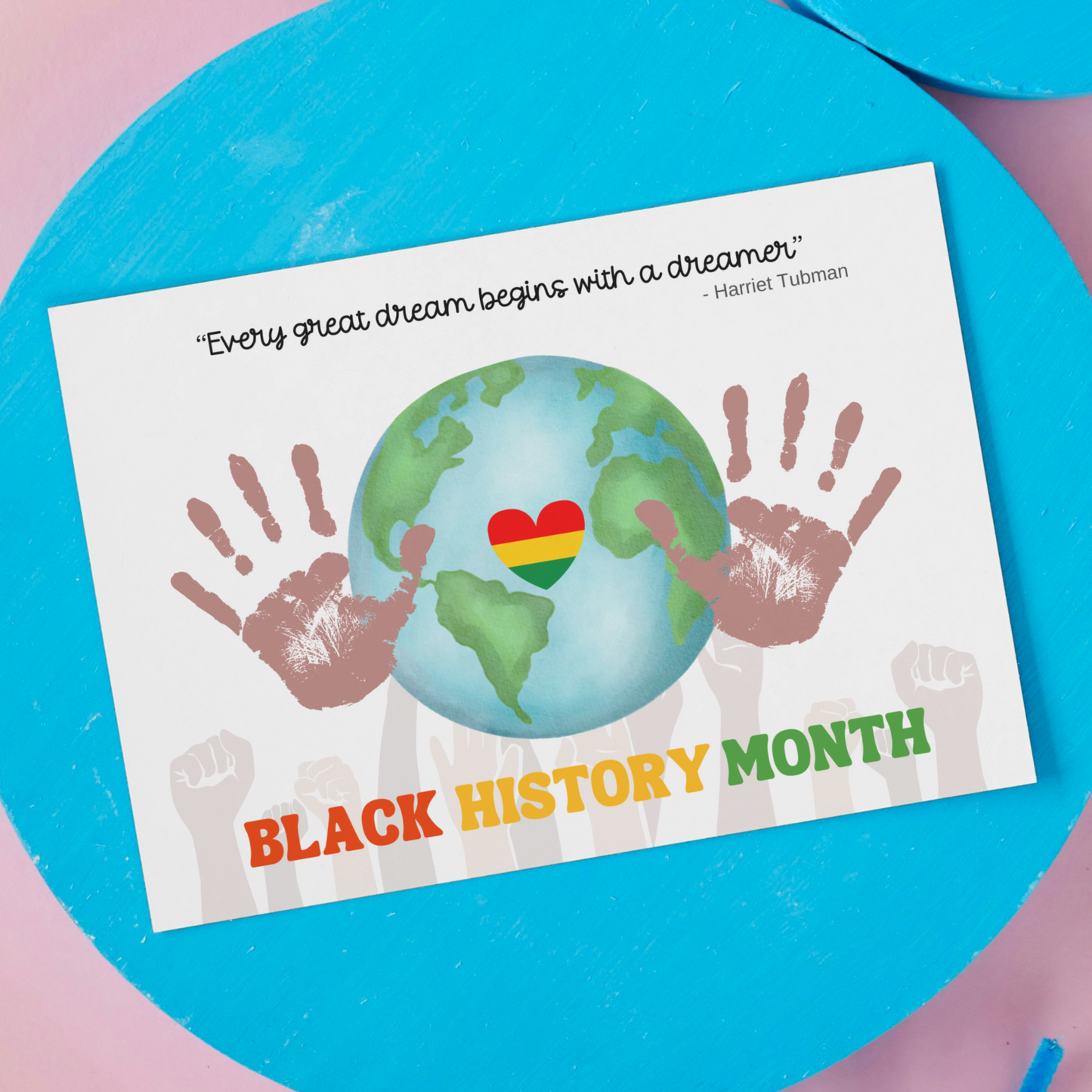 Black History Month Handprint Craft Printable PDF DIY Art Kids Activity Keepsake Template