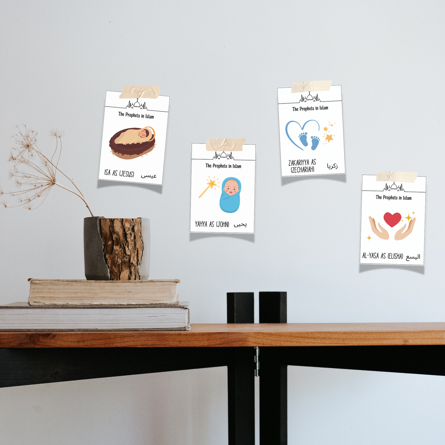 25 Prophets in Islam Flashcards for Kids