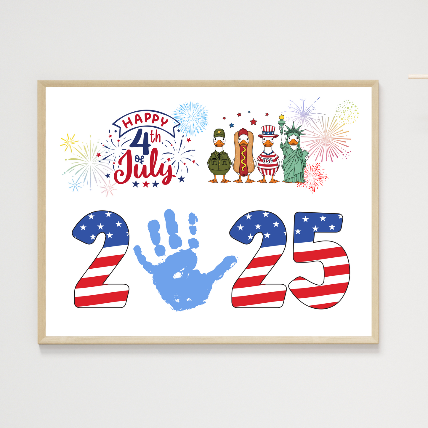 4th of July Handprint Craft Printable DIY Patriotic 2025 Art for Kids