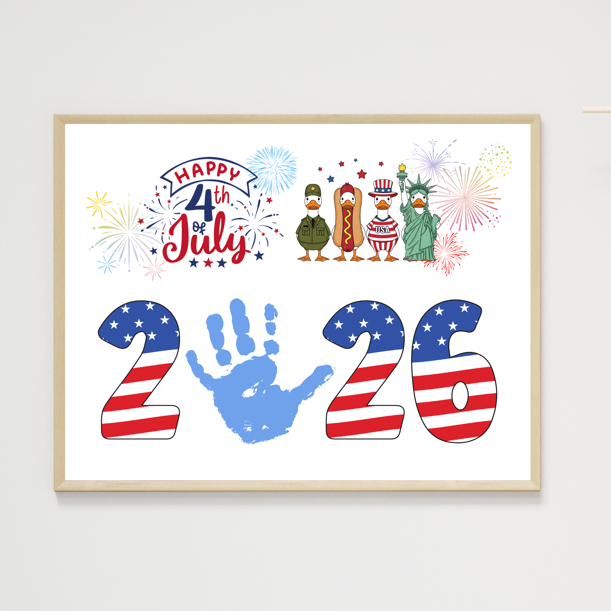 4th of July Handprint Craft Printable DIY Patriotic 2026 Art for Kids ...