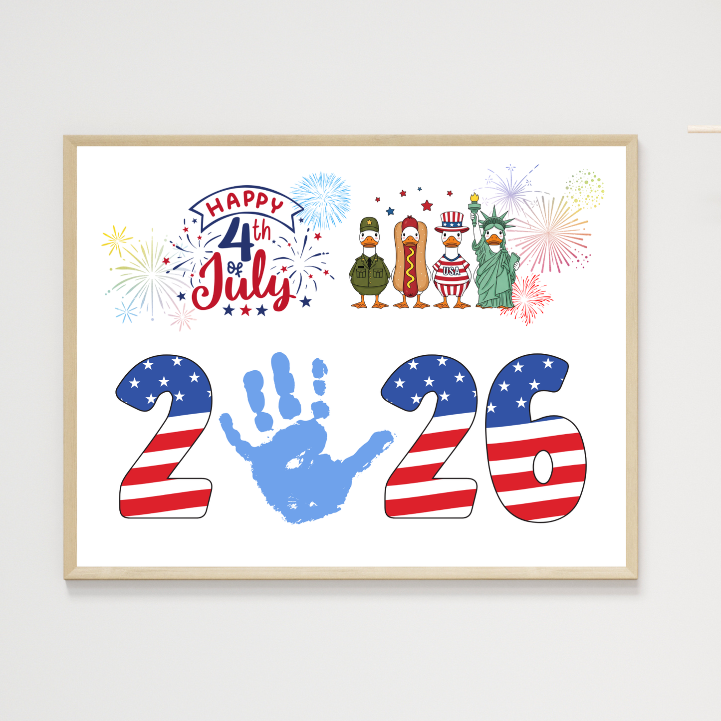 4th of July Handprint Craft Printable DIY Patriotic 2026 Art for Kids