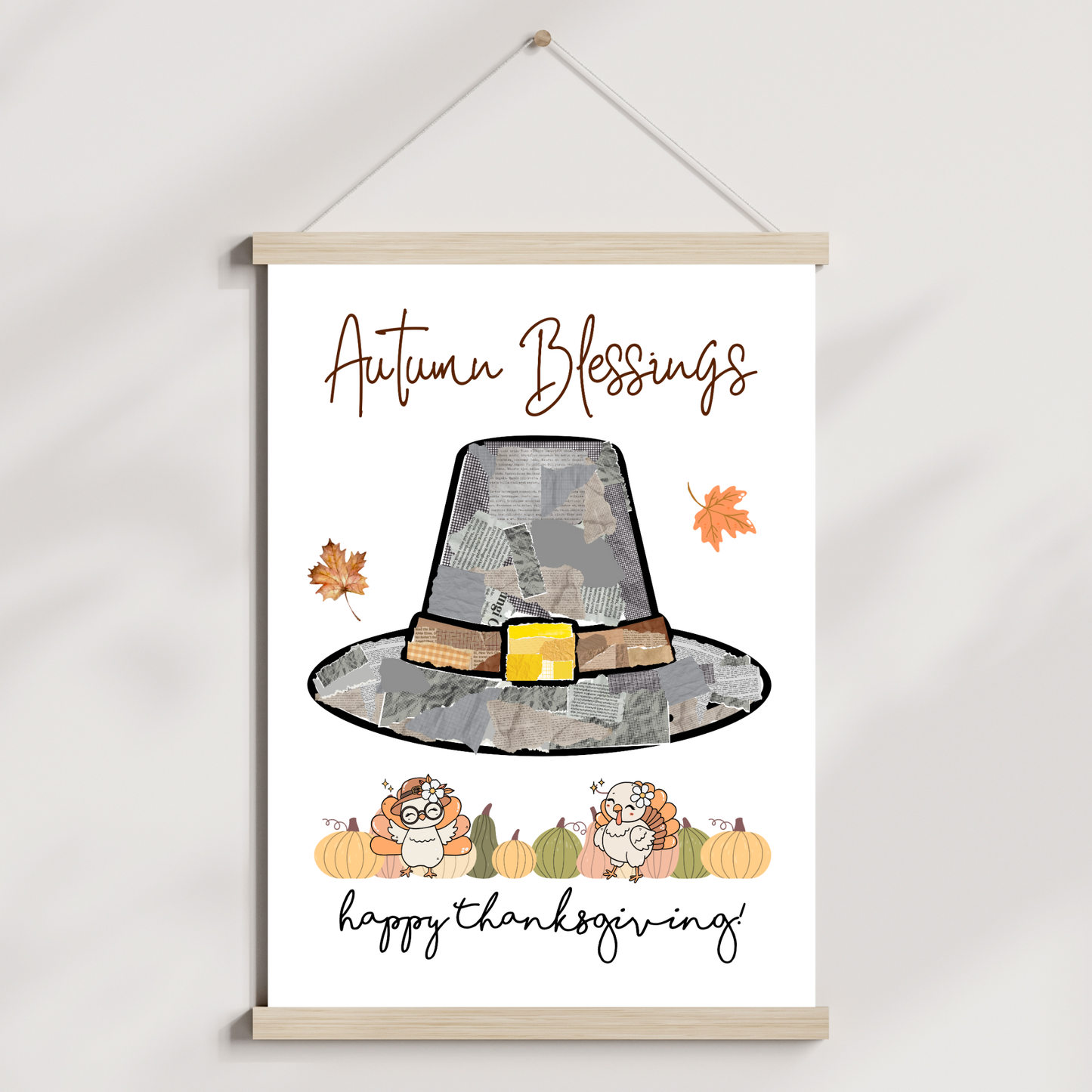 Thanksgiving Cut & Paste Torn Paper Crafts Printable Art
