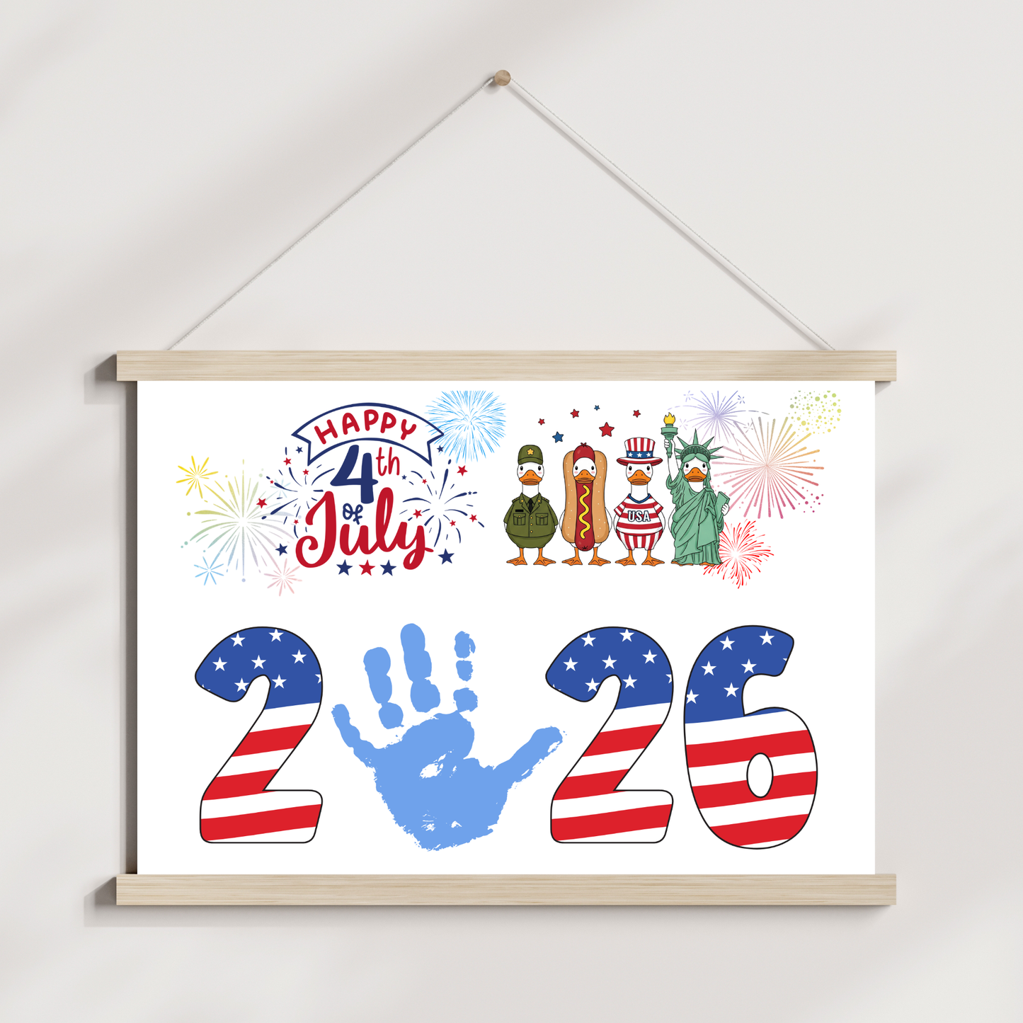4th of July Handprint Craft Printable DIY Patriotic 2026 Art for Kids