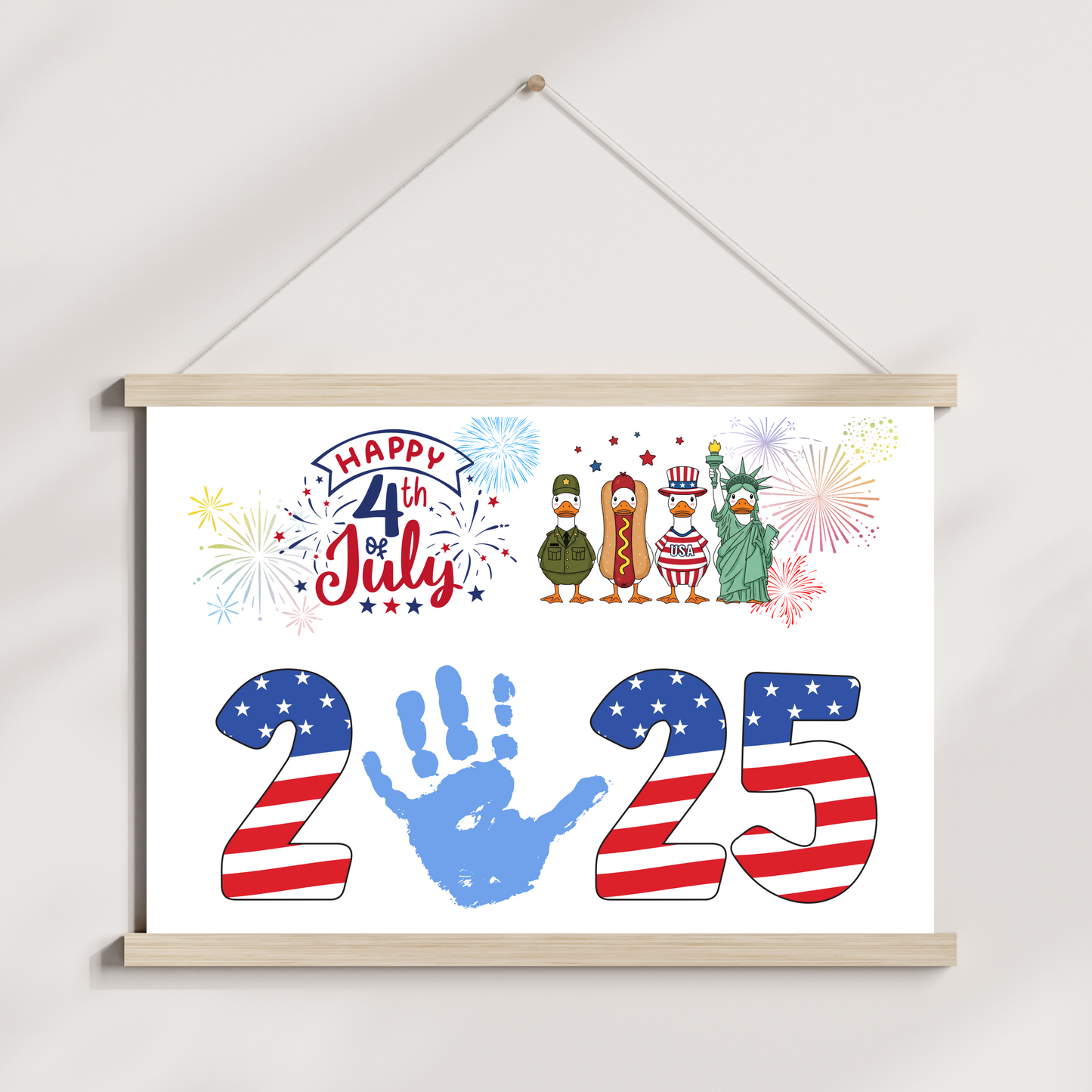 4th of July Handprint Craft Printable DIY Patriotic 2025 Art for Kids