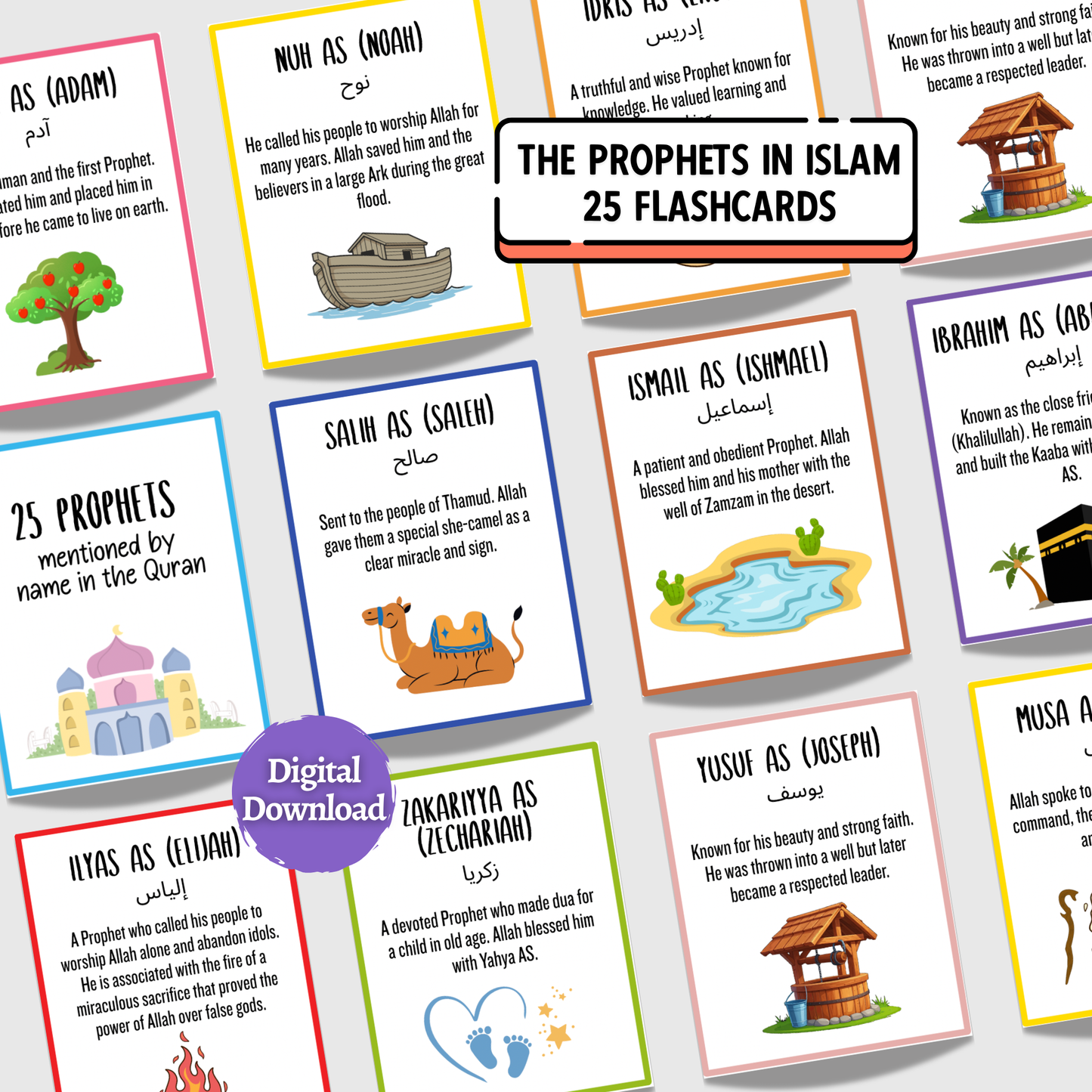 Prophets in Islam Printable Cards for Kids