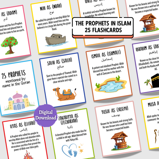 Prophets in Islam Printable Cards for Kids