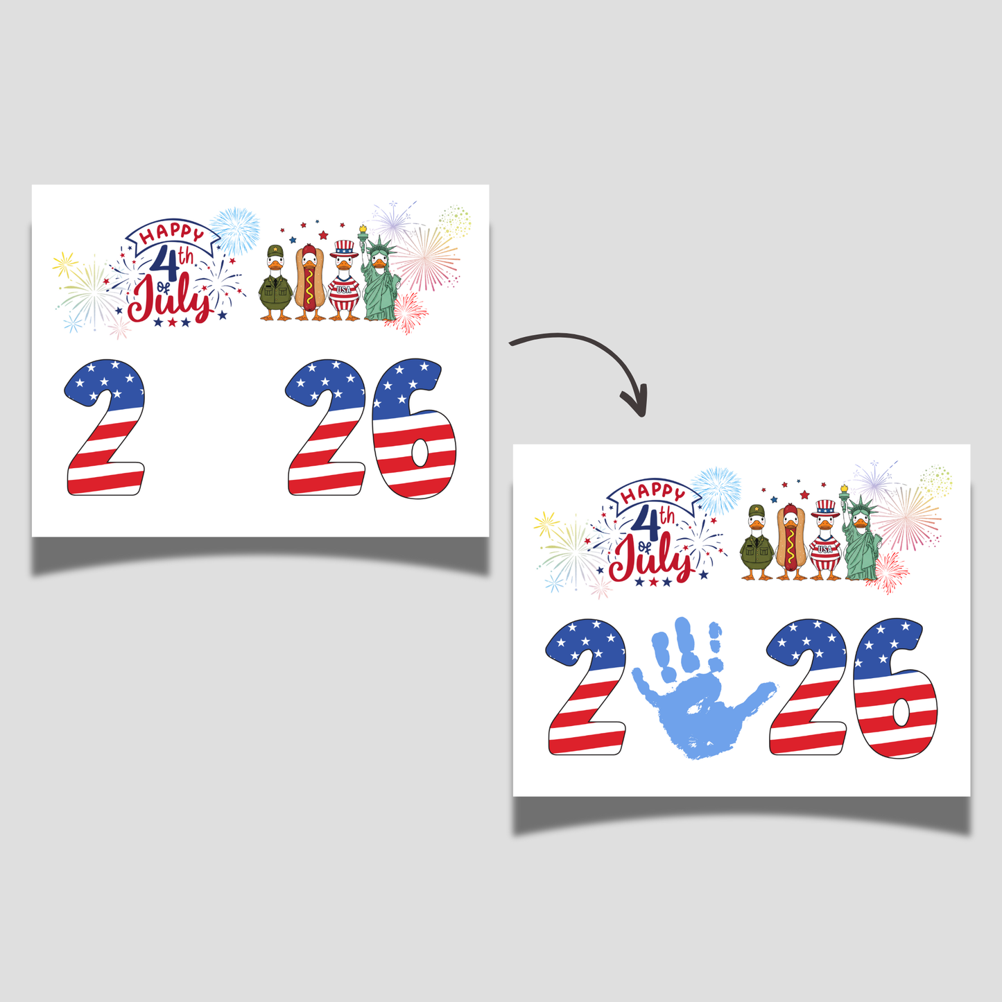 4th of July Handprint Craft Printable DIY Patriotic 2026 Art for Kids
