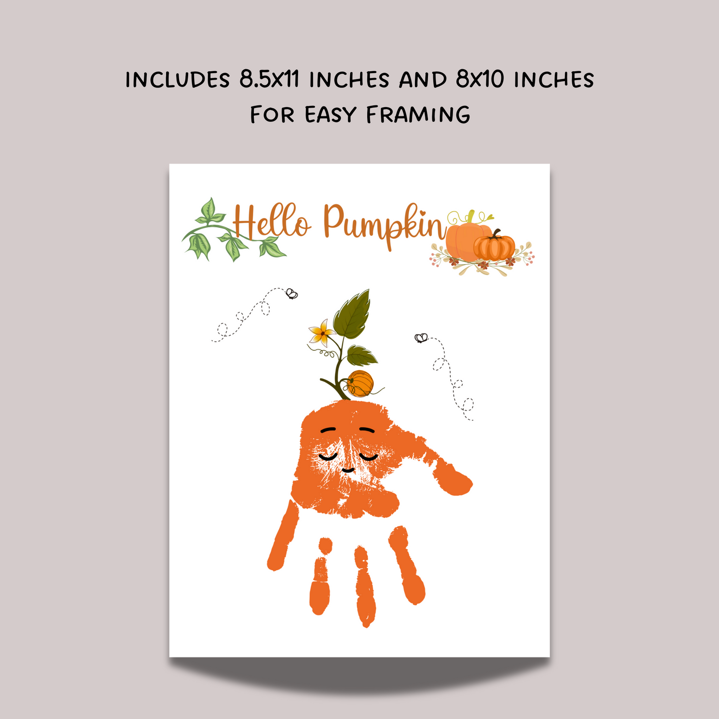 Thanksgiving Handprint Crafts, Preschool Pumpkin Autumn Art Project for Kids Toddler Kindergarten Baby School Activity