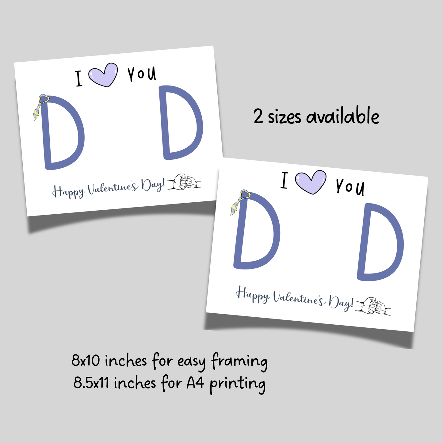 Valentines Day Handprint Holiday Crafts Printable Cute DIY Dad Art for Kids Baby Toddler Activity Keepsake Gift